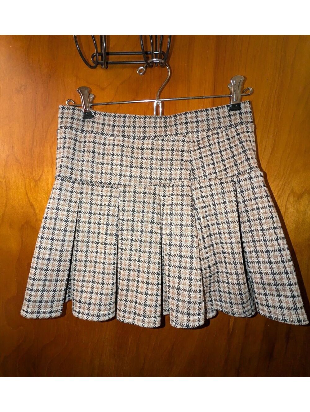 American Eagle Women's Brown Black Plaid Stretchy Mini Skirt School Girl XS NEW